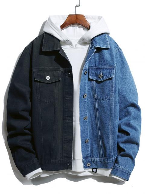 Chaqueta Denim Botones Bolsillos Dobles Blue