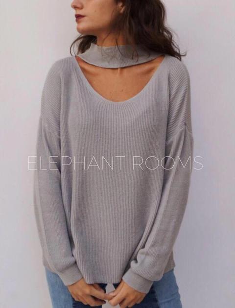 Jersey Detalle Cuello Gris