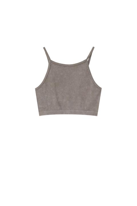 Top Cropped Canalé - Al Menos 50% Poliamida Reciclada