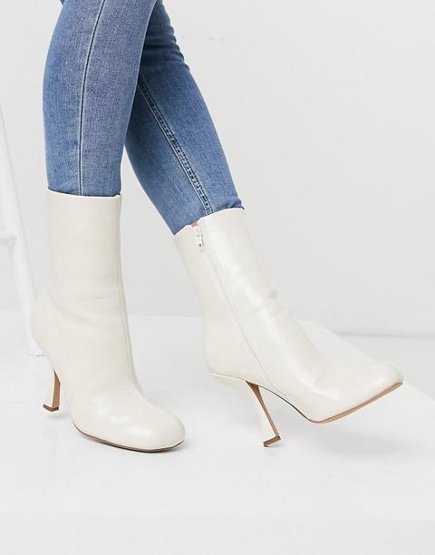 Botines Blanco Hueso De Tacón Alto Electric De Asos Design