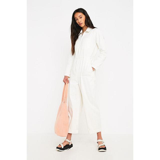 white utility jumpsuit