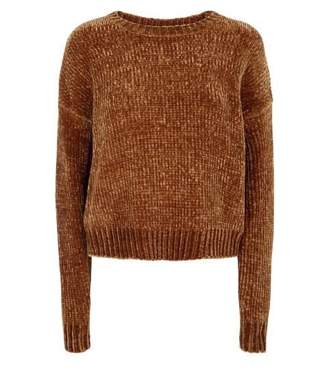 Yellow Chenille Cropped Jumper New Look