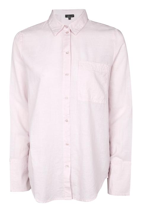 Womens Petite Cotton Shirt - Pink, Pink