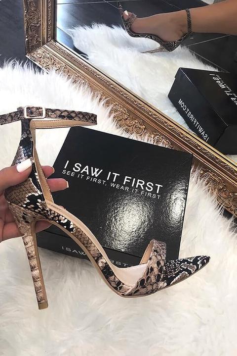 Barely there sale snakeskin heels