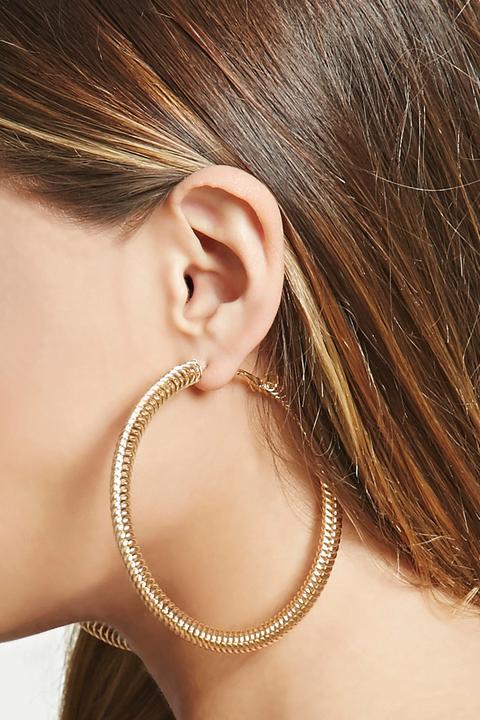 Spiral Chain Hoop Earrings