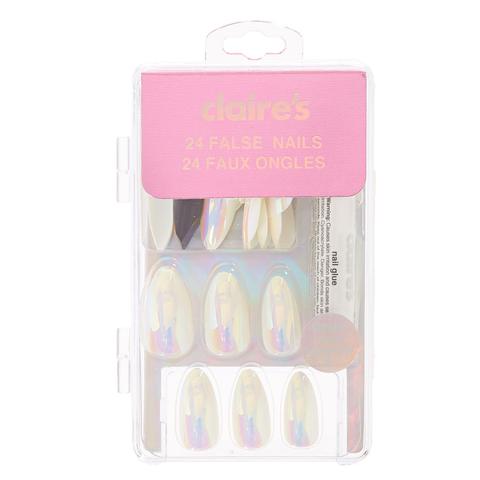 24 Iridescent Stiletto Faux Nails