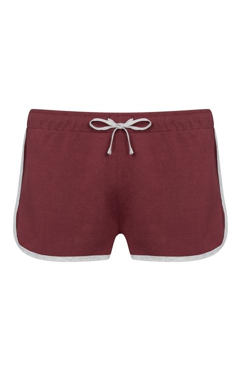 Shorts Deportivos De Punto Rojo Jaspeado