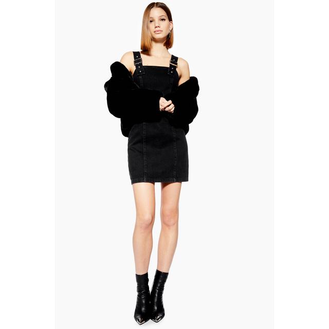 buckle strap denim dress