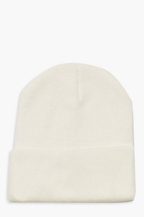 Womens Basic Knitted Beanie - White - One Size, White