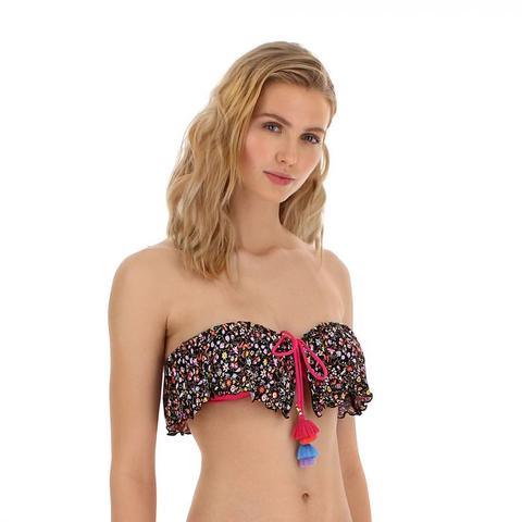 Top Bikini Fascia Stampa Microfloreale