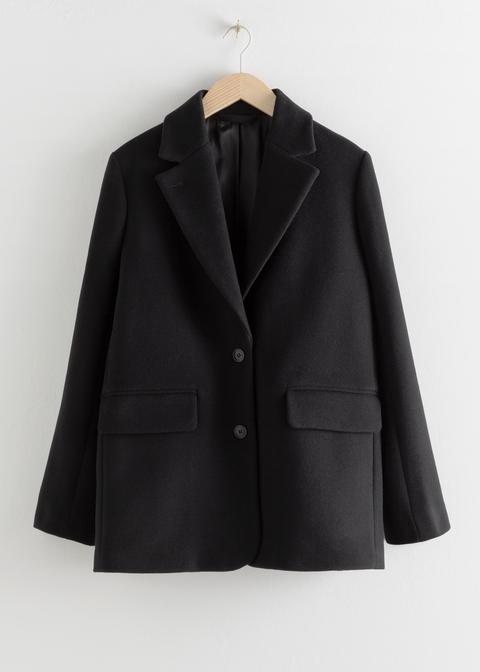 Wool Blend Oversized Blazer
