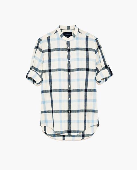 Camicia Collo Alla Coreana Quadri