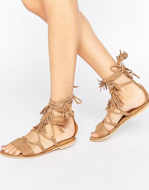 Sandalias De Cuero Con Lazada En La Pierna Ficus De Asos