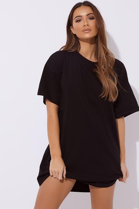 Black Dresses - Cyndi Black Basic T Shirt Dress