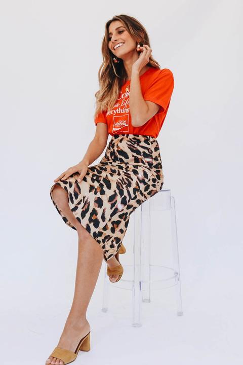 With Attitude Midi Skirt // Leopard