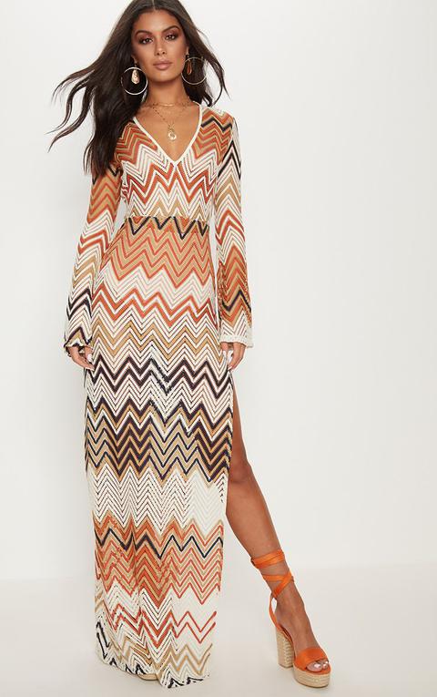 Chevron print hot sale maxi dress