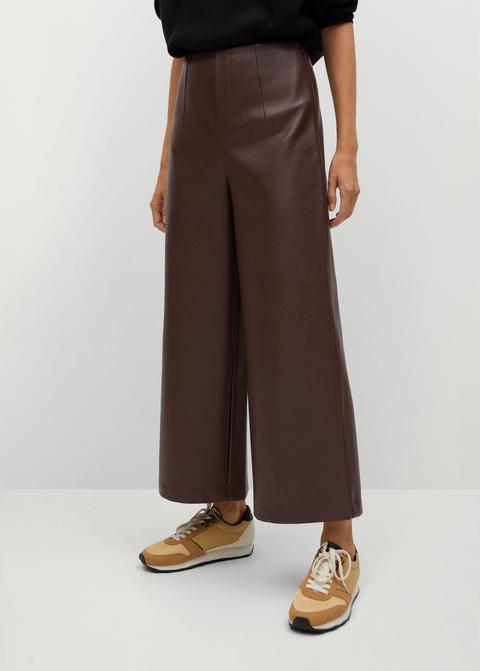 Pantalón Culotte Efecto Piel