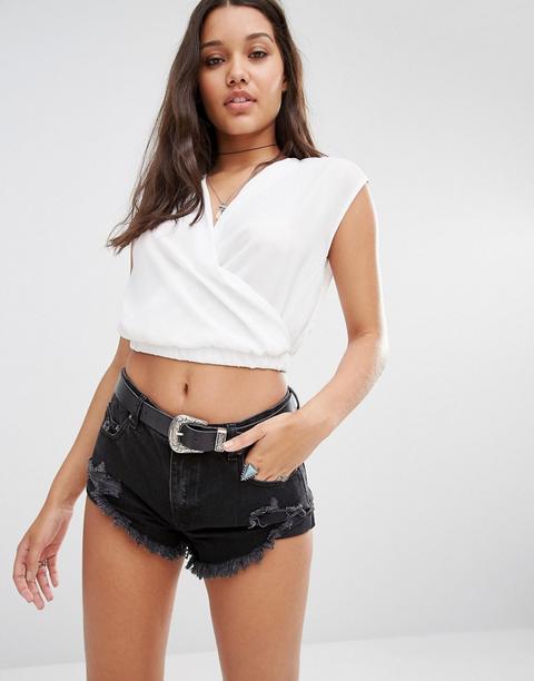 Blusa Corta Cruzada De Missguided