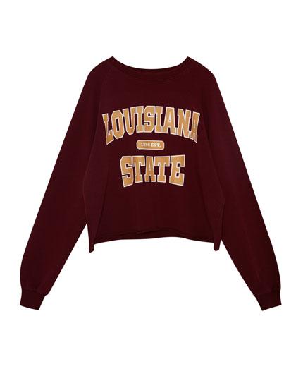 Sudadera Cropped Louisiana State