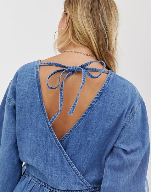 asos denim wrap dress