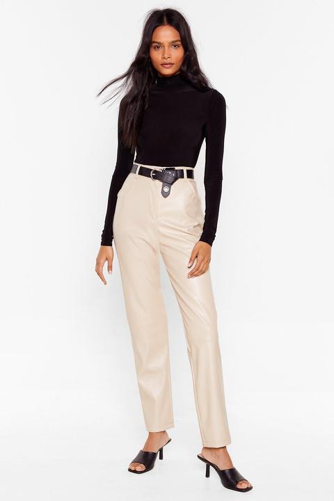Womens Faux Leather Miss A Thing Tapered Trousers