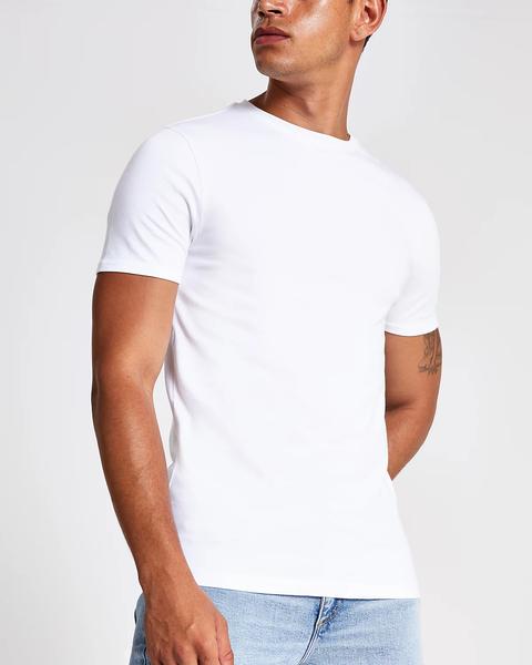 White Muscle Fit T-shirt