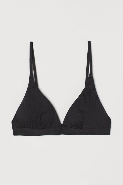 Top De Bikini Acolchado - Negro