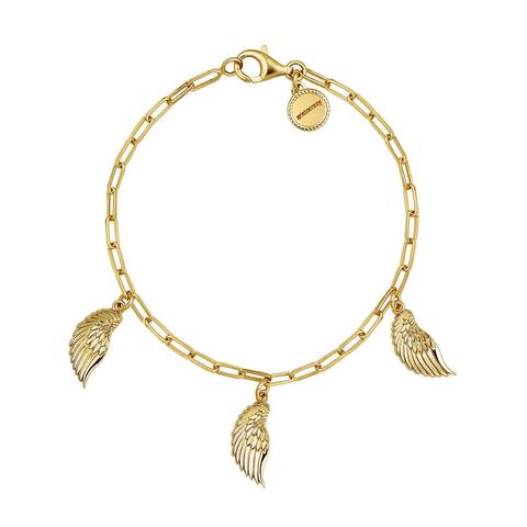 Pulsera Alas Charm Plata Recubierta Oro