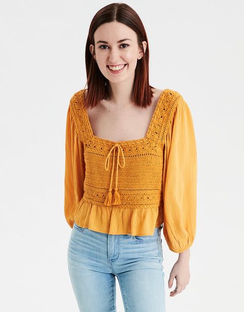 American eagle crochet sales top