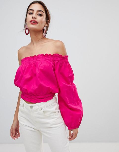 Na-kd - Top Monospalla A Punto Smock - Rosa