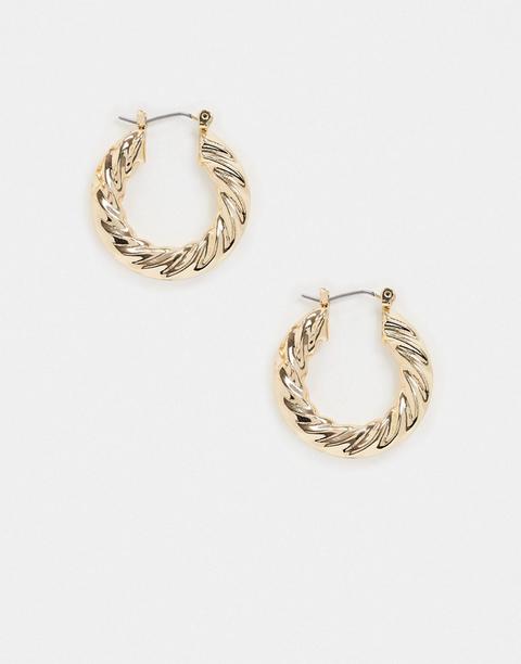 Topshop Hoop Earrings In Molten Gold