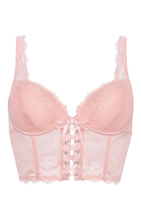 Rosa Bralette-bh, Körbchengröße A–d