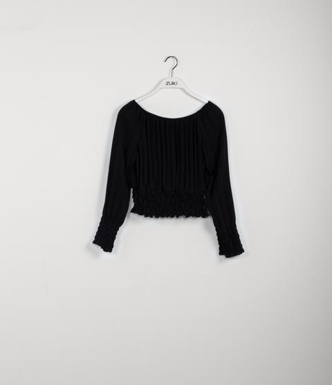 Blusa Crop Con Drappeggio