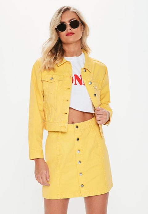 Yellow Regular Denim Jacket, Yellow