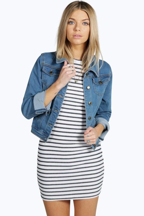 Giubbotto Jeans A Vestibilità Slim