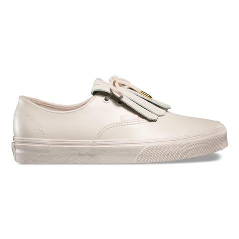 Vans Scarpe Authentic Fringe In Pelle (whisper Pink/gold) Donna Rosa