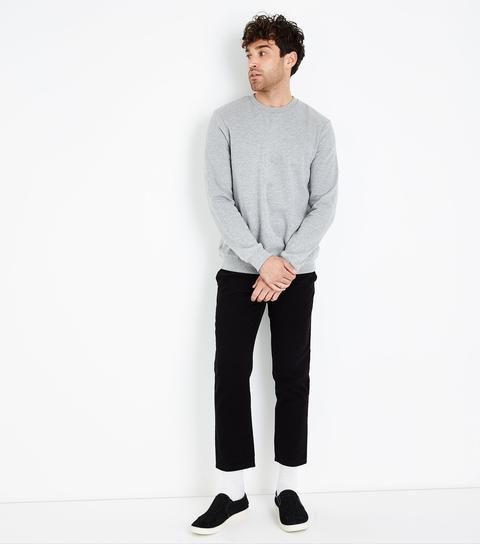 Men's Grey Crew Neck Sweatshirt New Look