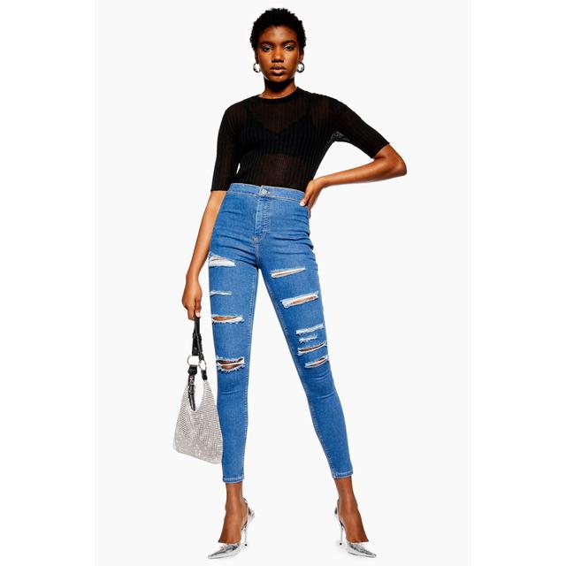 mid blue super ripped joni jeans