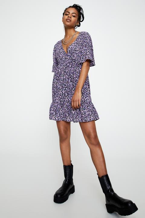 Vestido Flores Goma Cintura