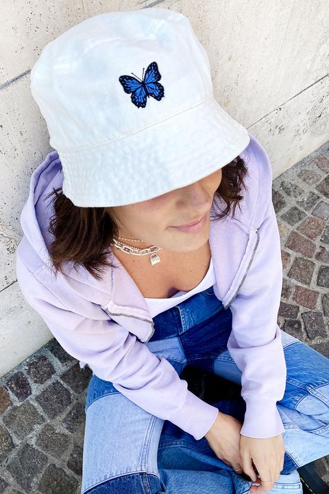 Butterfly Embroidered Bucket Hat