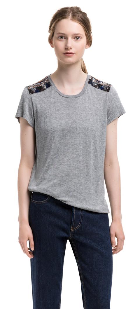 Camiseta Gris Lentejuelas