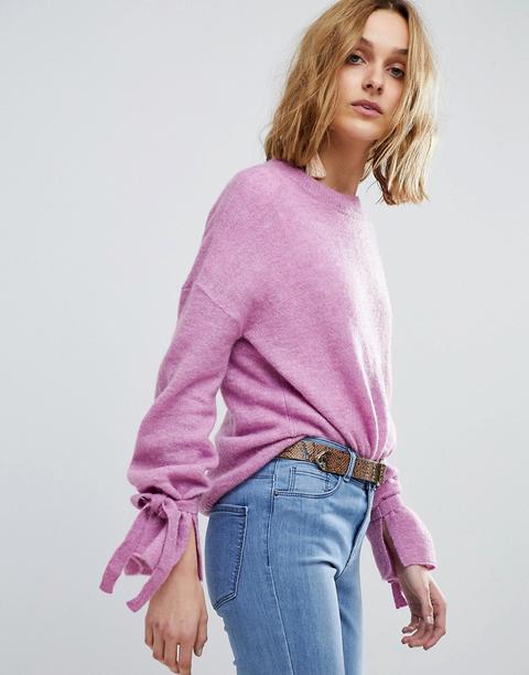 Vero Moda - Maglione Con Laccetti Sulle Maniche - Rosa