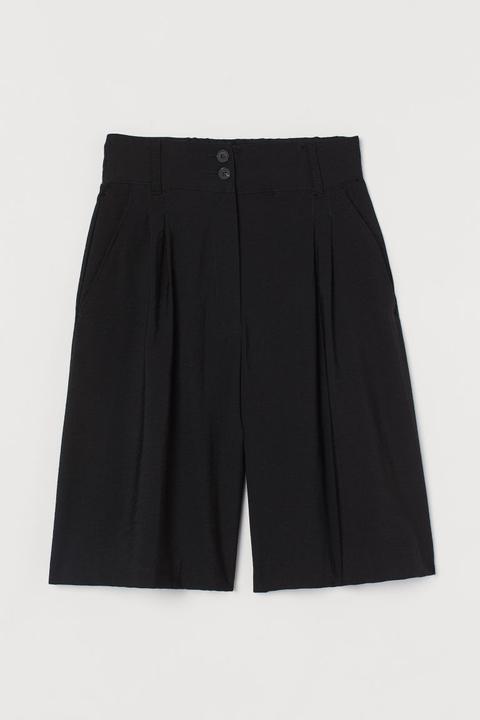 Wide Bermuda Shorts - Black