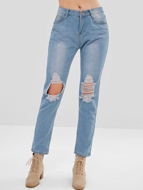 Jeans Strappati Jeans Blue