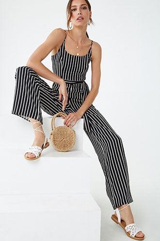 Striped cami best sale jumpsuit forever 21