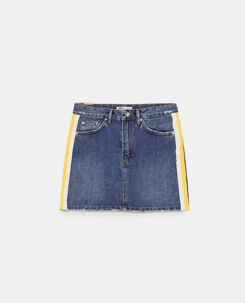 Mini Falda Mid Rise Authentic Denim