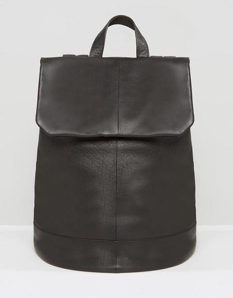 Asos Backpack In Black Leather