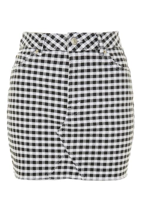 Petite Gingham Short Line Skirt