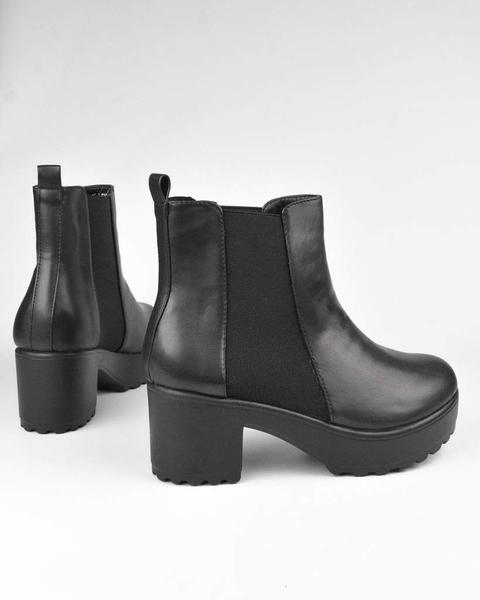 Rita - Black Platform Chelsea Boots