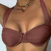 Top Bikini Con Aro Con Fruncido